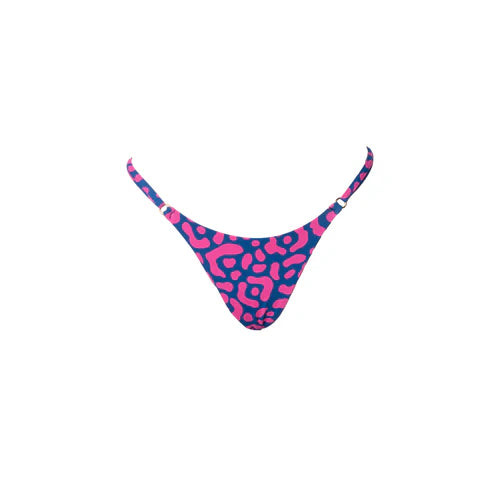 TANGA REGULABLE LEOPARDO ROSA CON AZUL