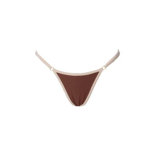 MINI TANGA REGULABLE MARRON CON OFF WHITE