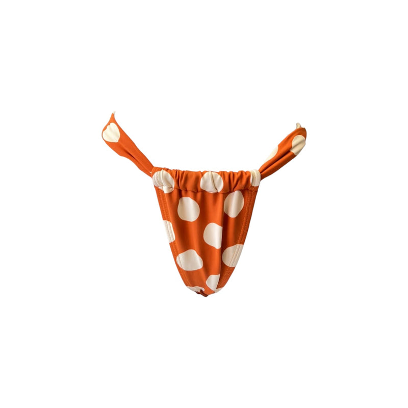 TANGA CORTINA LUNARES NARANJA CON BLANCO