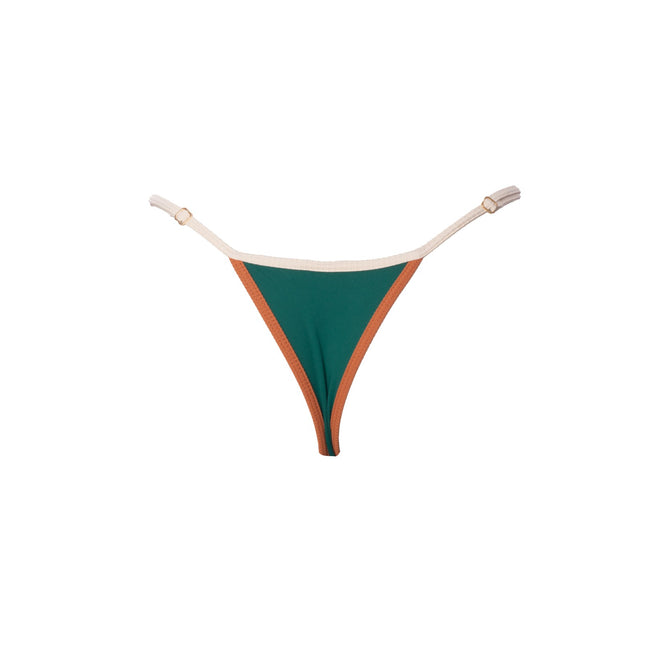 MINI TANGA REGULABLE VERDE CON MARRON