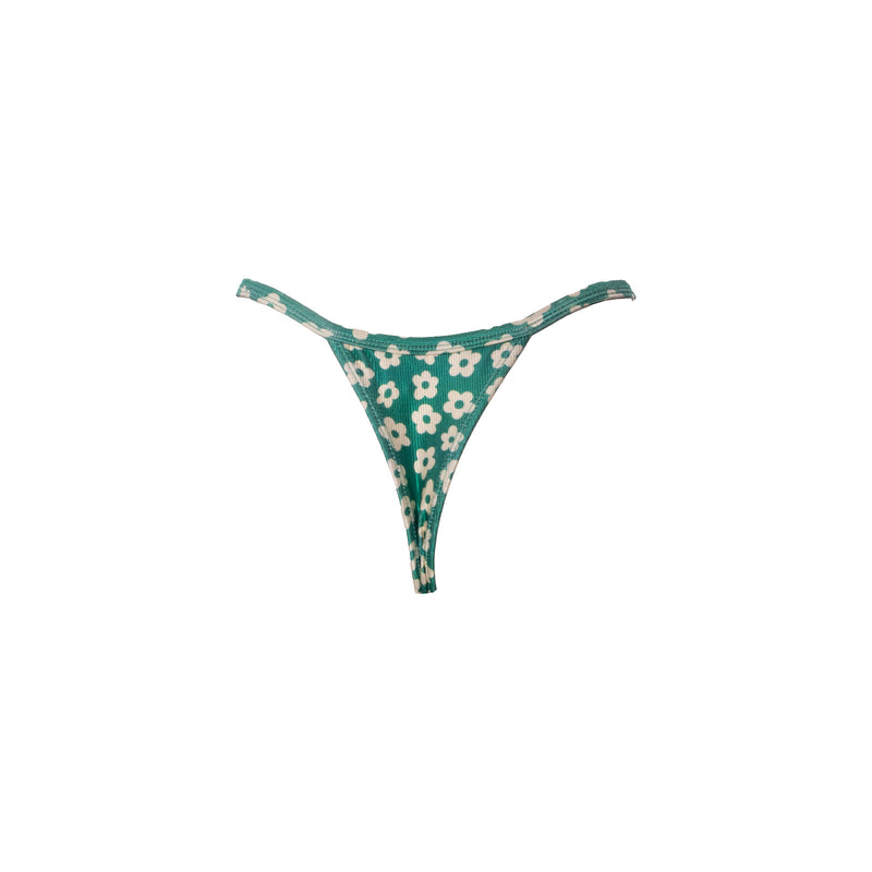 MINI TANGA REGULABLE TEXTURIZADO FLORES POP VERDE