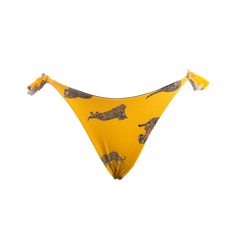 TANGA LEOPARDO AMARELO COM FOLHO 